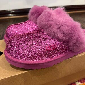 UGGS GIRLS Hot Pink Sparkle NEW Slippers Size 4Y